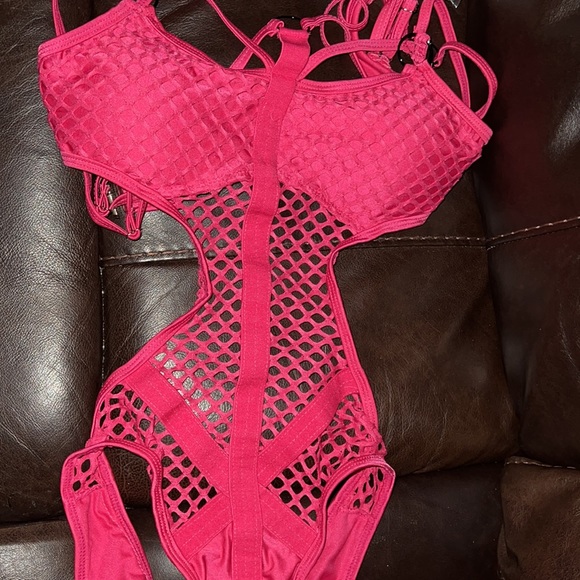 FashionNova Fishnet One Piece Swimsuit - Picture 4 of 5